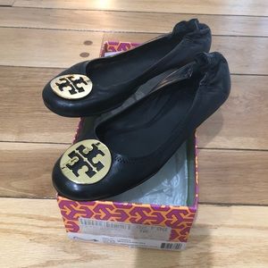 Tory Burch Minnie Travel Leather Ballet Flats